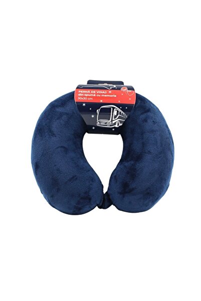 Gift Design Възглавница за пътуване, за възрастни, тъмносиня, мемори пяна, 30 см