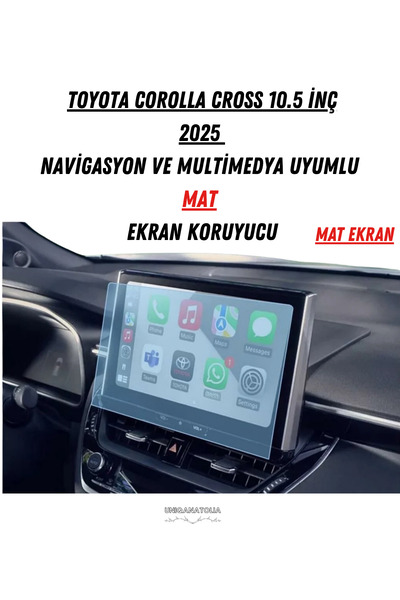 UniqAnatolia واقي شاشة متوافق مع نظام الملاحة والوسائط المتعددة لسيارة تويوتا كورولا كروس 2025