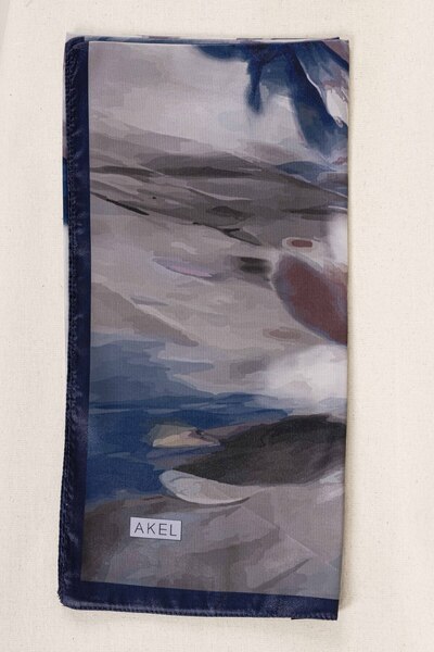 Akel Ψηφιακό κρυστάλλινο μοτίβο κασκόλ 95x95 – Παστέλ μοτίβο-6