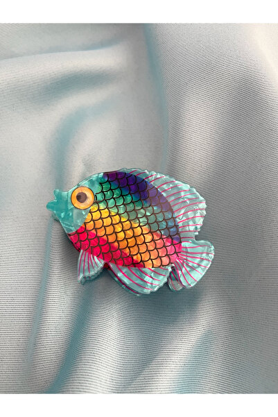 Happyline Renkli balık mandal kıskaç toka