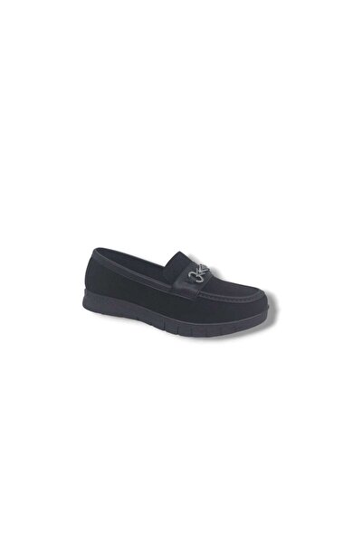 Zerhan 700 Women's Black Loafer Comfort Thermo Sole Large Size Shoes 41 42