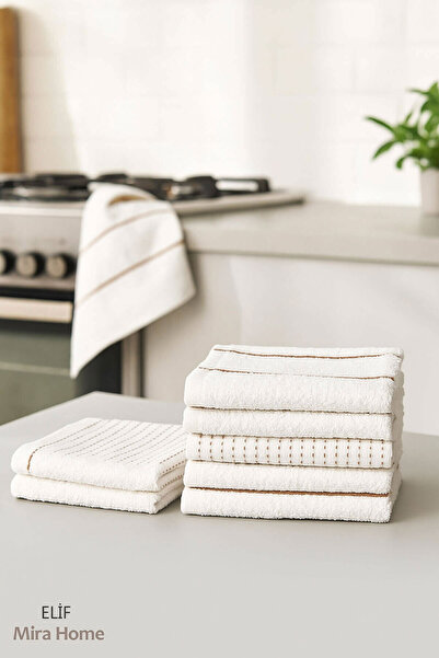 Elif Mira مجموعة مناشف تجفيف المطبخ من سوفيتل، 6 قطع، 30×50 سم، 100% قطن