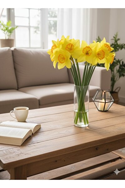 YAPAY ÇİÇEK DERYASI YAPAY NERGİZ SARI 3 KAFALI 12 ÇİÇEKLİ 50 CM BOYUNDA EV DEKOR SÜS VAZO DEKOR ÇİÇEĞİ