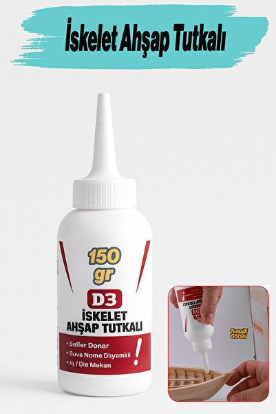 NZB İskelet Ahşap Tutkalı Hazır 150 gram Şeffaf D3 Tahta Mdf Sunta Kumaş Kağıt DIY Uygulama Yapıştırıcı