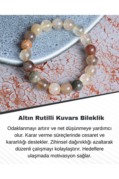 Saff Doğal Taş سوار كوارتز ذهبي من روتيلي