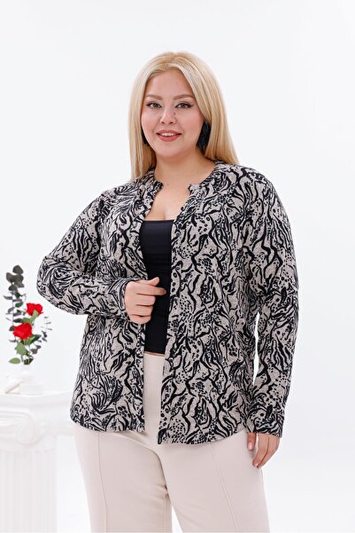 Siyezen Plus Size Hakim Collar Soft Blouse