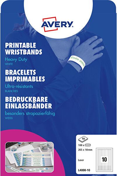 Avery Zweckform Bratari de intrare personalizabile, L4000-10, dimensiuni 265x18 mm, 100 buc./set