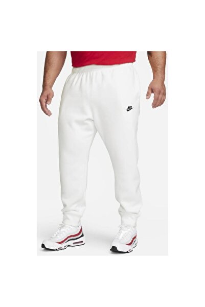 Nike Pantaloni Club din fleece de bumbac pentru bărbați - Alb
