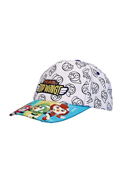 Top Wing Unisex Children's Cartoon Cap, Top Wing, Ages 5-9, White, Adjustable Velcro, 53 cm