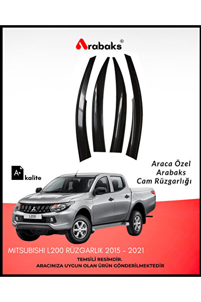 Arabaks Mitsubishi L200 2015-2021 Cam Rüzgarlığı 4'lü Takım (MUGEN TİP, DAYAN...