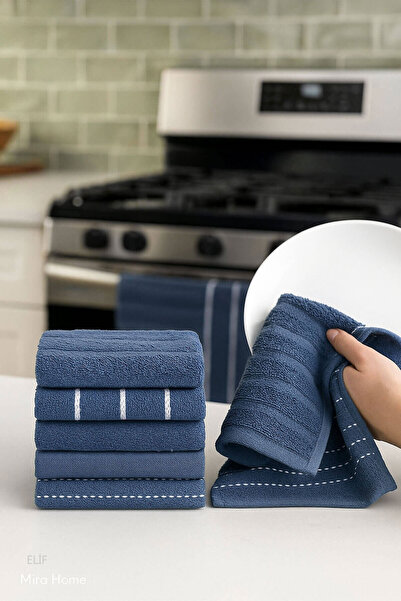 Elif Mira Set de 6 prosoape de bucătărie Softelle 30x50 cm 100% bumbac