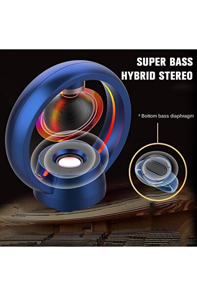 Sonled مكبر صوت مغناطيسي معلق بتقنية البلوتوث، يدور بزاوية 360 درجة، أدوات تقنية رائعة لديكور المنزل والمكتب.