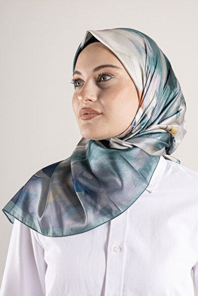 Akel Ψηφιακό κρυστάλλινο μοτίβο κασκόλ 95x95 – Παστέλ μοτίβο-6