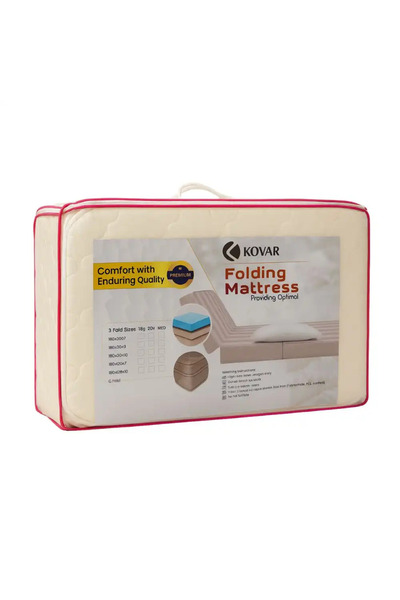 Kovar مرتبة إسفنجية مريحة قابلة للطي بمقاس 180×90×10 سم - لون أبيض