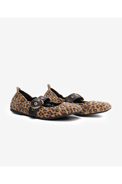 Greyder Women's Leopard Genuine Leather Flats 5K2KA34360