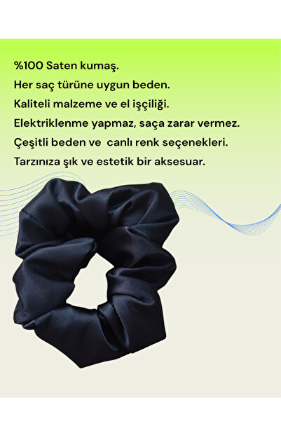 Saten Toka - Siyah Renk / Luxury Model Geniş Lastik Model