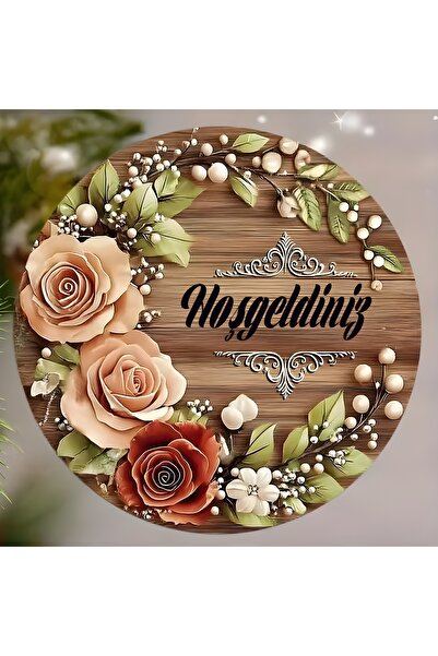 TuraLazerKesim Hoş Geldiniz MDF Kapı Süsü | Askılı, Silinebilir, UV Baskılı Dekoratif 10