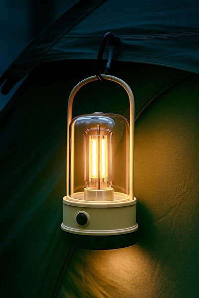 Telvesse Şarjlı Kamp Lambası Filament Işıklı Orta-Yüksek Işık SOS Askılı Işıl...