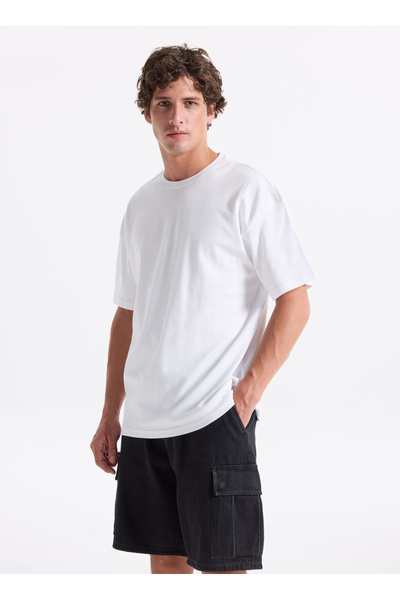 Lee Cooper Yuvarlak Yaka Beyaz Erkek T-Shirt 261 LCM 242002 MERISO BEYAZ