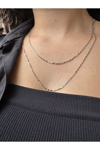 M Miel Women's Chain Combination Necklace 2 Pieces