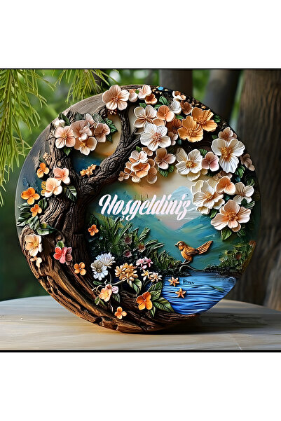 TuraLazerKesim Ornament pentru ușă din MDF de bun venit |   Cu curea, ștergab...