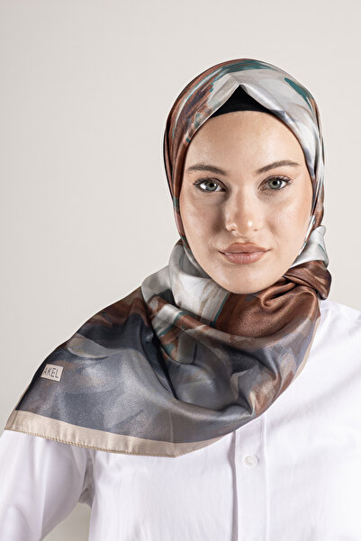 Akel Ψηφιακό κρυστάλλινο μοτίβο κασκόλ 95x95 – Παστέλ μοτίβο-6