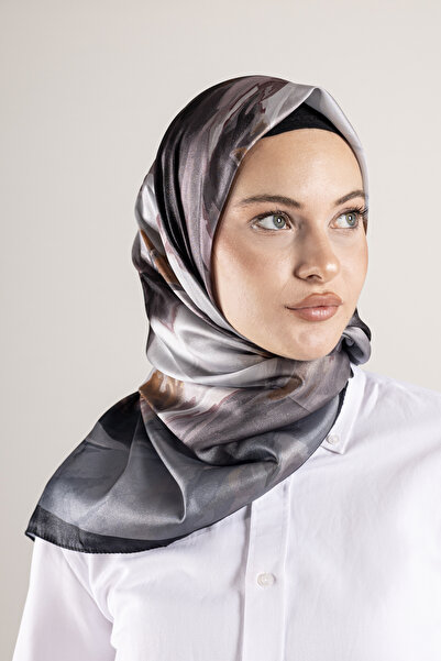 Akel Ψηφιακό κρυστάλλινο μοτίβο κασκόλ 95x95 – Παστέλ μοτίβο-6