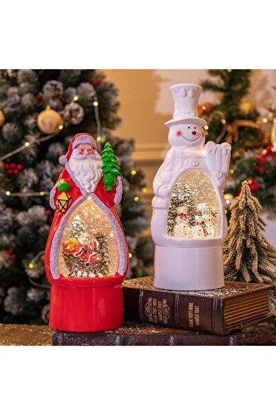 Flippy Christmas Decoration Santa Lantern Globe with LED Lighting and Snow Effect, 29 x 12 x 11.5 cm