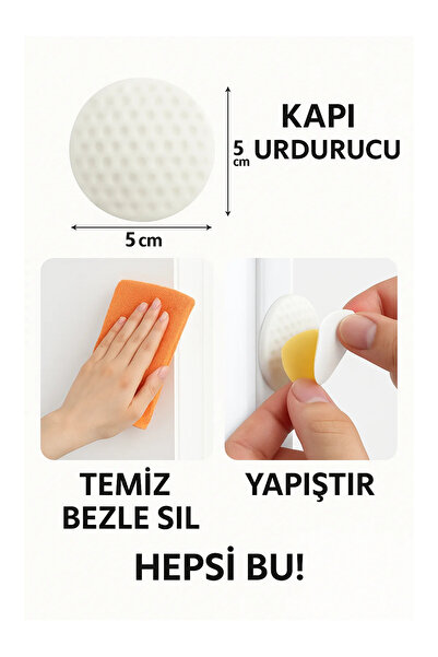 LookBuyTake 12 Adet - Silikon Kapı ve Duvar Koruyucu Tampon – Yapışkanlı Sessiz Kapı Durdurucu Stopper