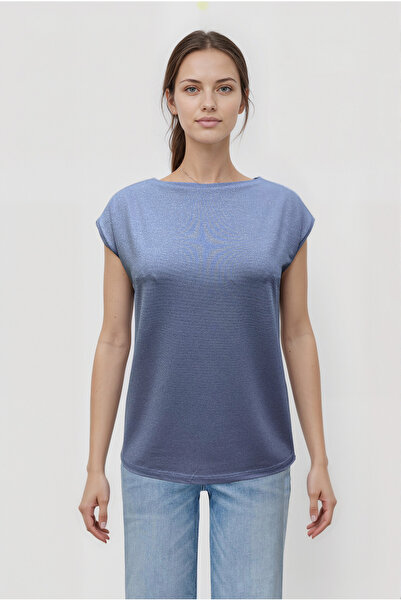 WESTMARK LONDON Lila Bisiklet Yaka Simli Kısa Kollu Kadın T-Shirt SKY GLITTER...