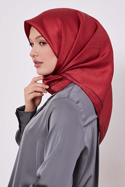 Levidor Red Speckle Pattern Monogram Silk Scarf