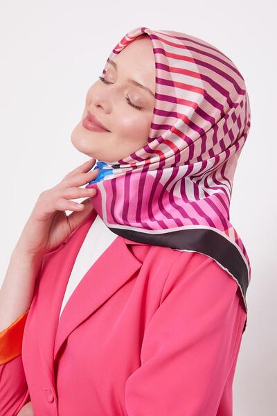 Levidor Ροζ ριγέ δροσερό κασκόλ