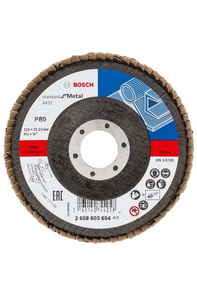 Bosch Grit 80 Metal Flap Disc Multicolor 115 × 22.23 mm
