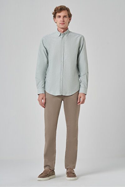 Morven Чоловіча зелена бавовняна сорочка Trend Dynamic Fit