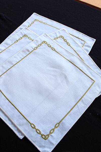 YXL HOME Set de masă pătrată din lenjerie de pat, 2 piese, cu broderie cu scl...