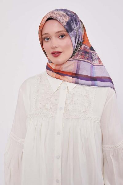 Levidor Λαδί πράσινο καρό βαμβακερό κασκόλ