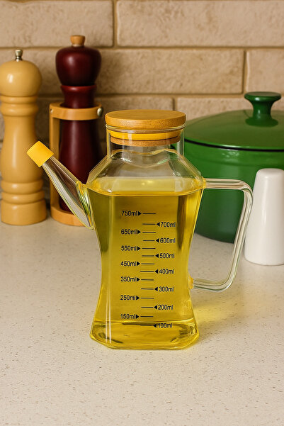 ALLEGRI وعاء زيت زجاجي من البوروسيليكات بغطاء مفرغ من الهواء، وعاء خل سميك من...