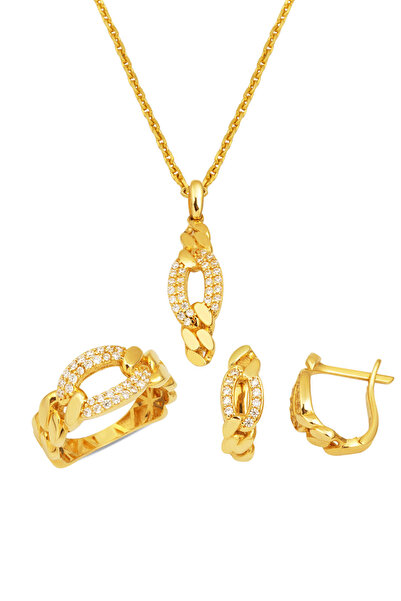 Bilezikci Gurmet Tasarım 14 Ayar Altın Takı Seti