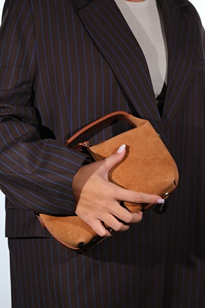 LuviShoes Island Tan Suede Genuine Leather Women's Shoulder Bag