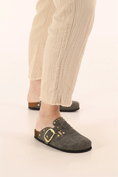 McDark Women's Khaki Sabo Closed-Front Cork Slippers