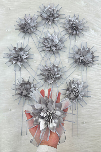 ZEYMERADE زينة عربة الزفاف باللون الرمادي الفاتح، زينة عربة العروس والعريس، ز...