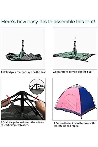 Generic Camping Tent for 7-8 Person, Easy Instant Pop Up Tent Automatic Tent, Assorted Color