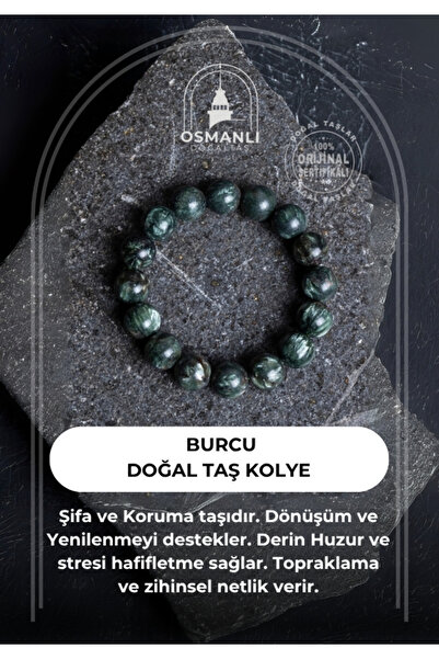 OSMANLI DOĞAL TAŞ Certified Serpentine Natural Stone Bracelet