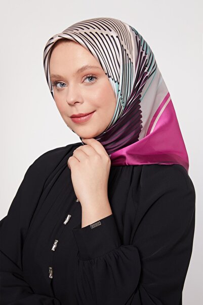 Levidor Plum Grid Pattern Cool Scarf