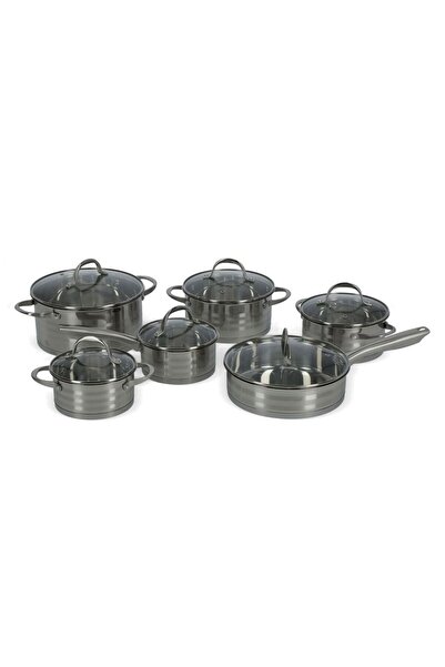 Bavaria Stainless Steel Cookware Set, 12 Pieces, Silver