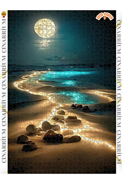 pınaxar 3 Boyutlu Tropikal Doğa Manzara Temalı Çift Katlı Çerçeveli Asılabilir Ahşap Puzzle 1000 PARÇA 50X70