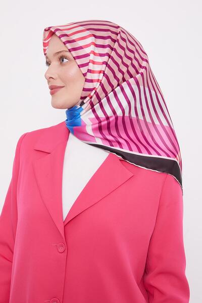 Levidor Ροζ ριγέ δροσερό κασκόλ