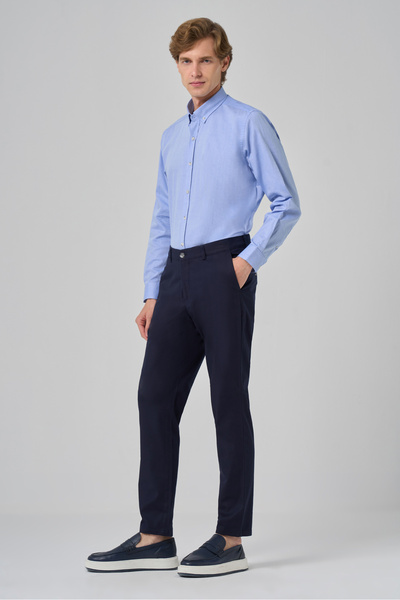 Morven Ανδρικό παντελόνι Chino με λεπτή εφαρμογή, καλοκαιρινό βαμβακερό μπλε Navy