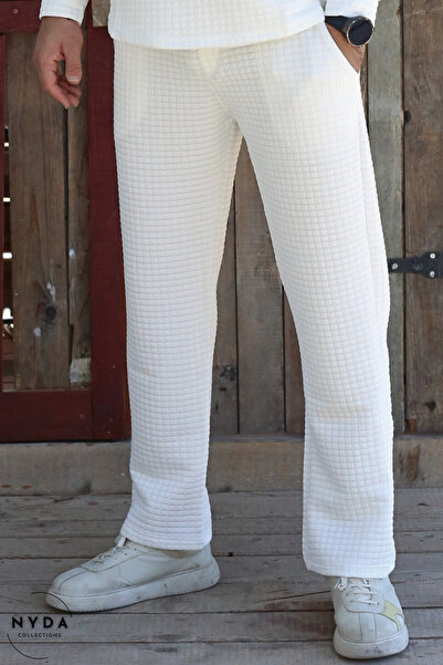 Nyda Collections Ανδρικό παντελόνι από καπιτονέ ύφασμα με ελαφρύ τσέπες ελαστ...