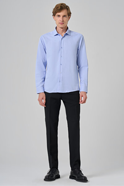 Morven Ανδρικό πουκάμισο με ιταλικό γιακά A. BLUE Slim Fit